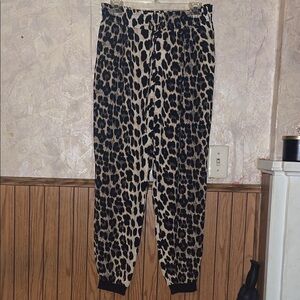 Black & Cream Leopard Print Zara  Joggers (m)(nwt)